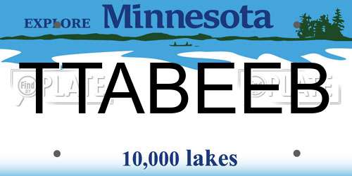 TTABEEB Minnesota License Plate