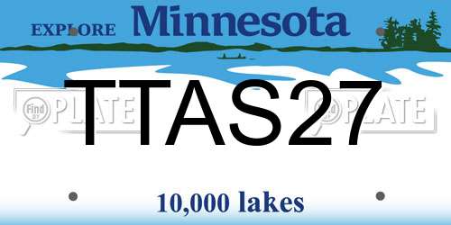 TTAS27 Minnesota License Plate