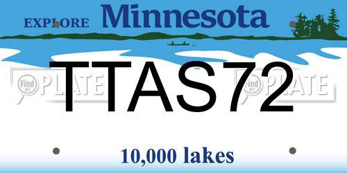 TTAS72 Minnesota License Plate