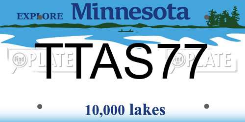 TTAS77 Minnesota License Plate