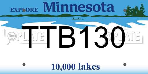 TTB130 Minnesota License Plate