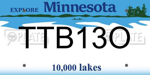 TTB13O Minnesota License Plate
