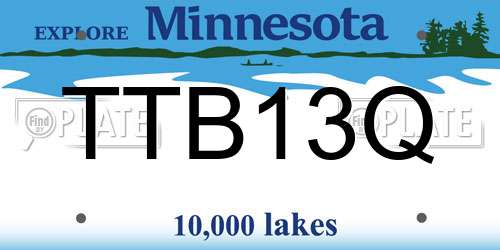 TTB13Q Minnesota License Plate