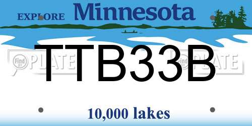 TTB33B Minnesota License Plate