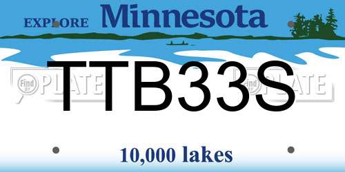 TTB33S Minnesota License Plate
