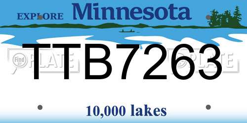 TTB7263 Minnesota License Plate