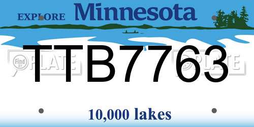 TTB7763 Minnesota License Plate