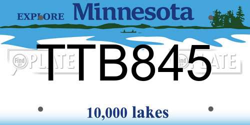 TTB845 Minnesota License Plate