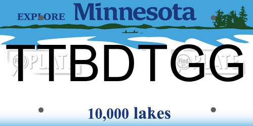 TTBDTGG Minnesota License Plate