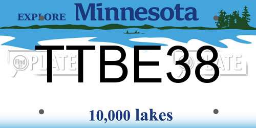 TTBE38 Minnesota License Plate