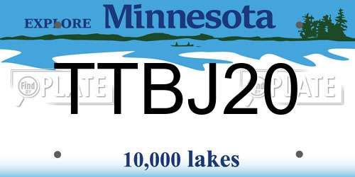 TTBJ20 Minnesota License Plate
