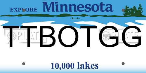 TTBOTGG Minnesota License Plate