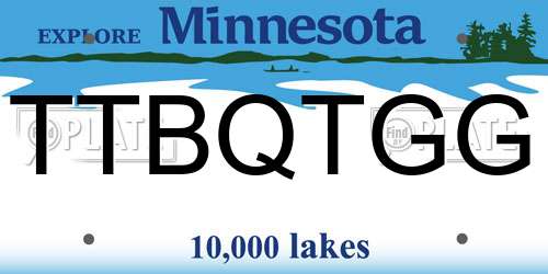 TTBQTGG Minnesota License Plate