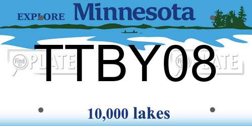 TTBY08 Minnesota License Plate