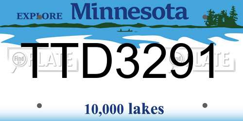TTD3291 Minnesota License Plate