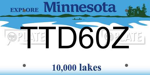TTD60Z Minnesota License Plate
