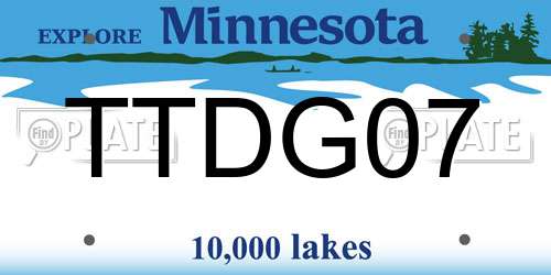 TTDG07 Minnesota License Plate