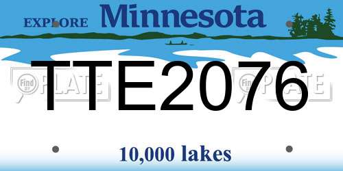 TTE2076 Minnesota License Plate