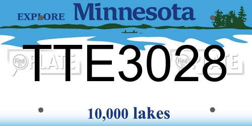 TTE3028 Minnesota License Plate