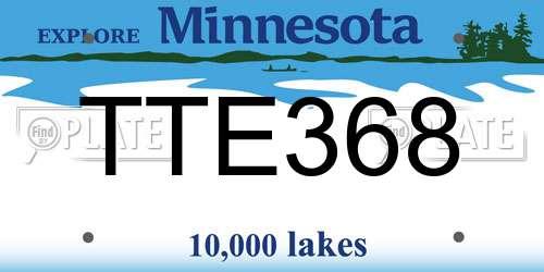 TTE368 Minnesota License Plate