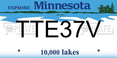 TTE37V Minnesota License Plate