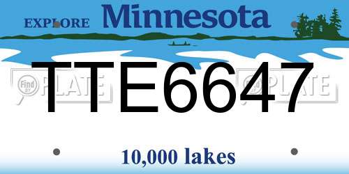 TTE6647 Minnesota License Plate