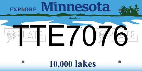 TTE7076 Minnesota License Plate