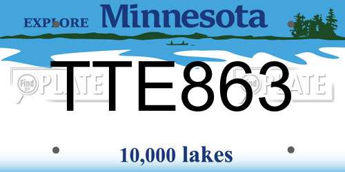 TTE863 Minnesota License Plate