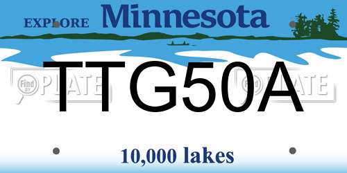 TTG50A Minnesota License Plate