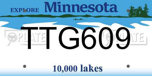 TTG609 Minnesota License Plate