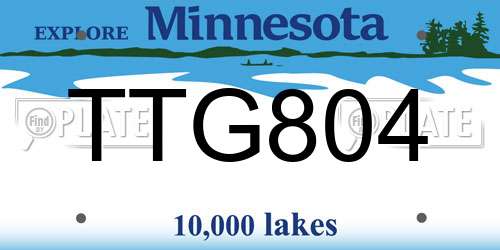 TTG804 Minnesota License Plate