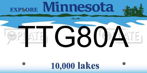 TTG80A Minnesota License Plate