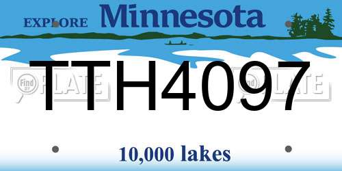 TTH4097 Minnesota License Plate