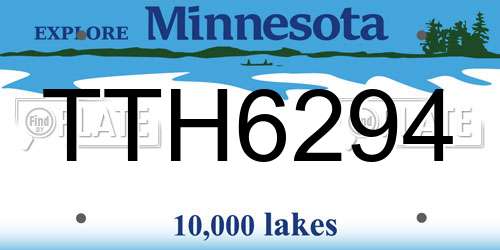 TTH6294 Minnesota License Plate