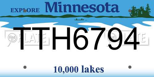 TTH6794 Minnesota License Plate