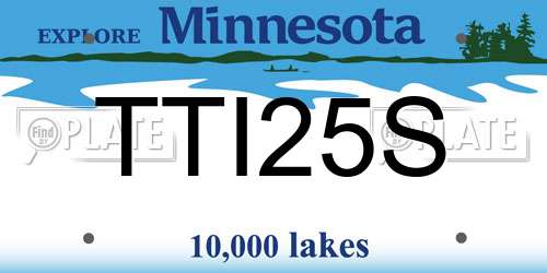 TTI25S Minnesota License Plate