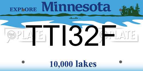 TTI32F Minnesota License Plate