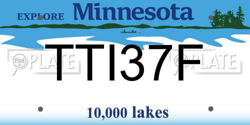 TTI37F Minnesota License Plate