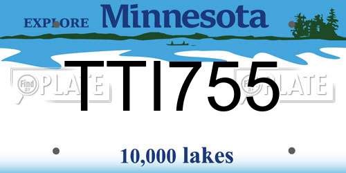 TTI755 Minnesota License Plate