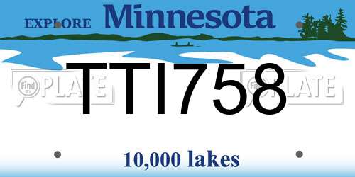TTI758 Minnesota License Plate