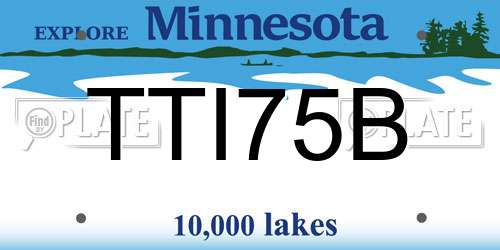 TTI75B Minnesota License Plate