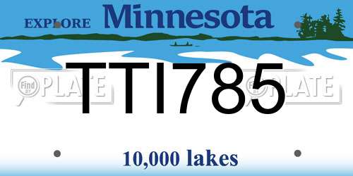 TTI785 Minnesota License Plate