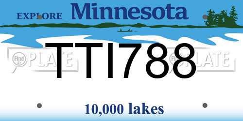 TTI788 Minnesota License Plate