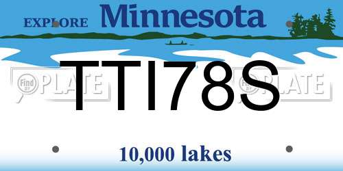 TTI78S Minnesota License Plate
