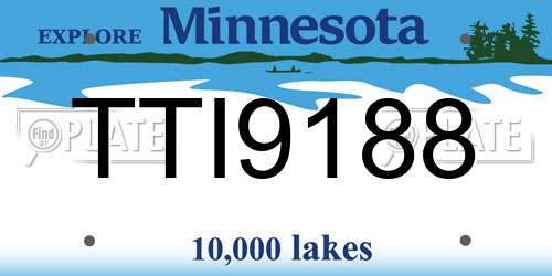 TTI9188 Minnesota License Plate
