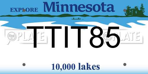 TTIT85 Minnesota License Plate