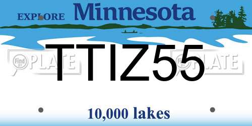 TTIZ55 Minnesota License Plate