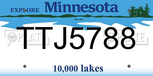 TTJ5788 Minnesota License Plate