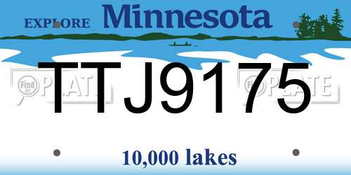 TTJ9175 Minnesota License Plate