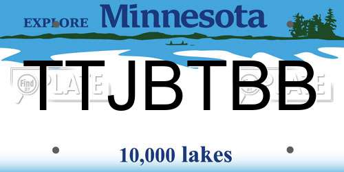 TTJBTBB Minnesota License Plate